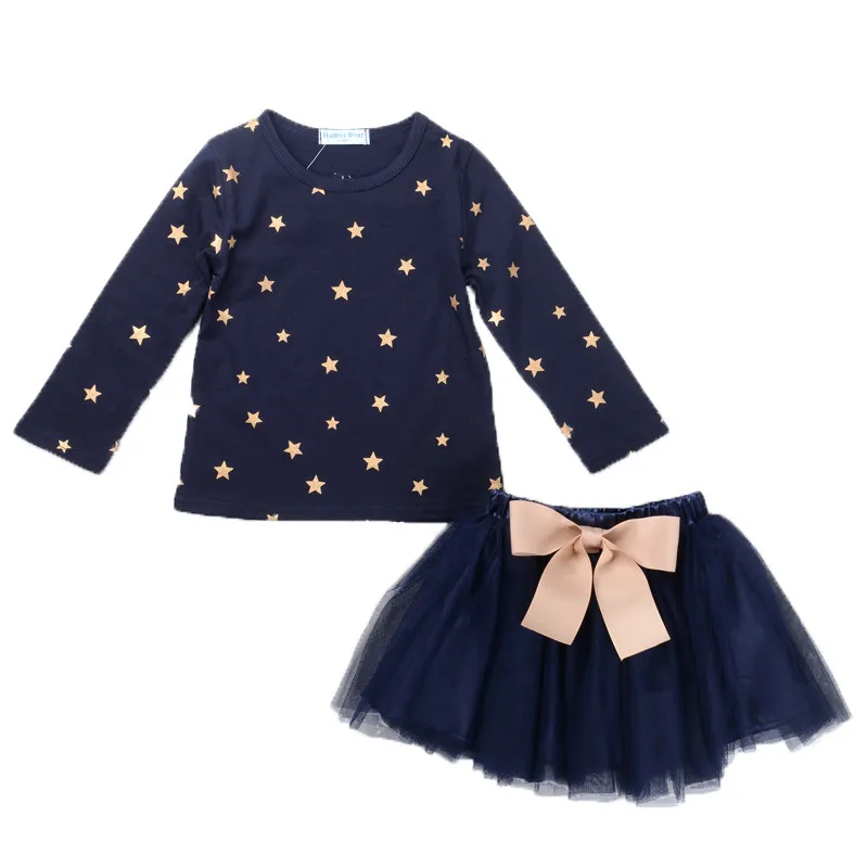 Girls-2-Pcs-Set-Blue-Layered-Tutu-Dress-Sets-Clothing-Sets-cartoon-clothing-girls-Baby-girls