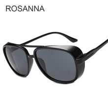 Новая мода квадратная оправа пара панк стиль боковые солнечные очки с сеткой мужские брендовые дизайнерские Винтажные Солнцезащитные очки Oculos De Sol SS015