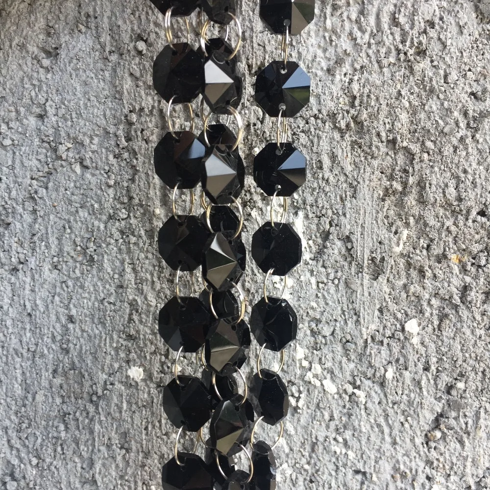 

14mm black Crystal garland strand bead chain 5m/lot for Wedding Centerpiece Decoration and Party Decoration
