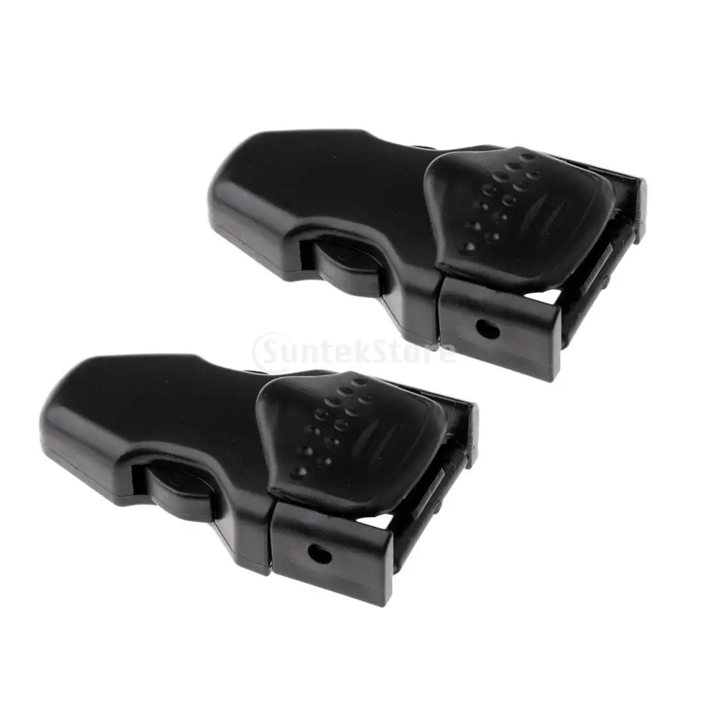 Pack 2 Durable Black Plastic Spare Replacement Scuba Diving Diver Swimming Fin Strap Quick Release Buckles