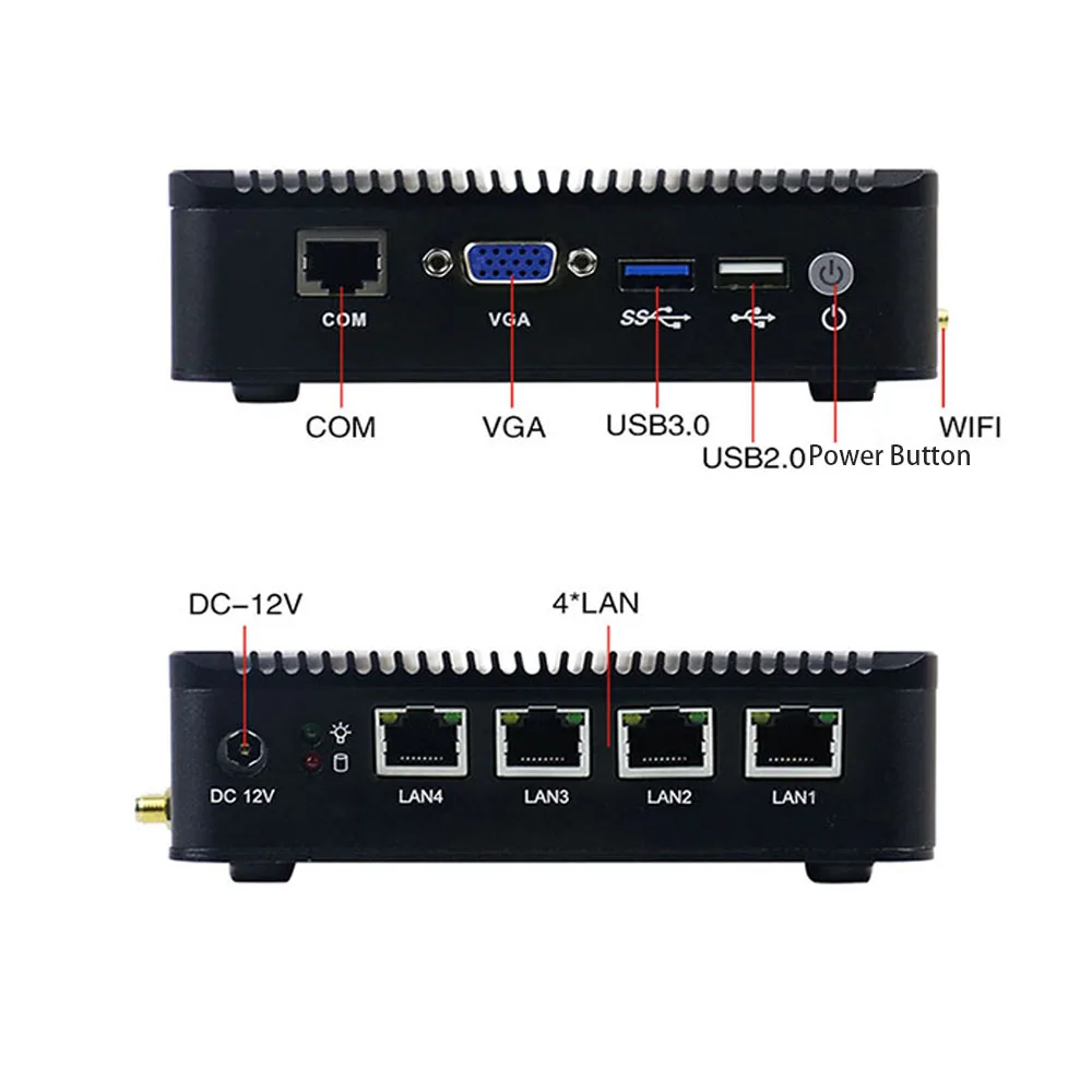 J1900 4 Lan p-fense мини маршрутизатор сервер 4*1000 м Lan Пробуждение Встроенный слот для sim-карты поддержка Windows10 Linux 4 гигабитный Dhcp Tv Box