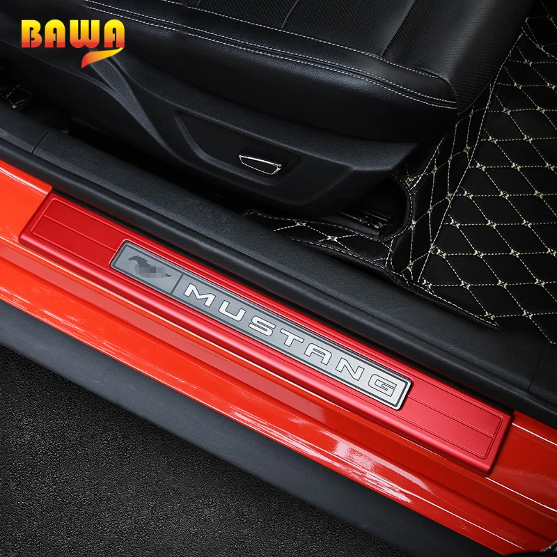 BAWA защита педали для Ford Mustang Алюминий выдалбливают порога Накладка 2015 +