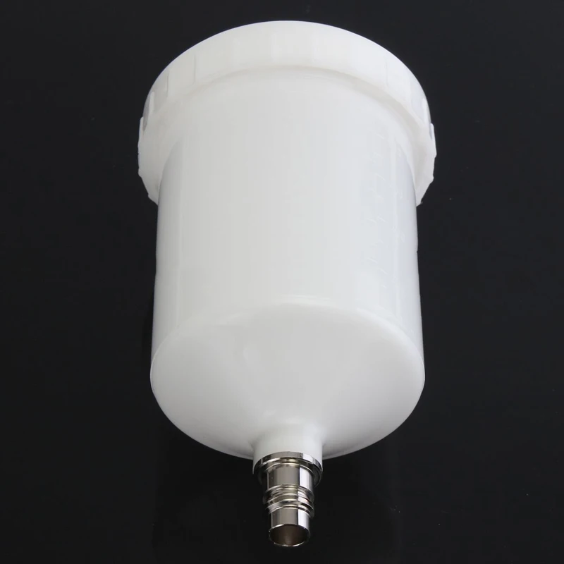 1pcs Plastic Sprayer Cup Spray Paint Pot Threaded Connector For Spray Gun Too 600ml White