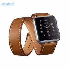 AIGRETTES en cuir bracelet bracelet pour apple montre bande 42mm/38 bande Double tour & Véritable En Cuir wacthband sangle pour iwatch 1 2