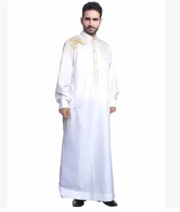 1 шт./лот мусульманская одежда для мужчин Arabia вышивка взрослых jubba длинный