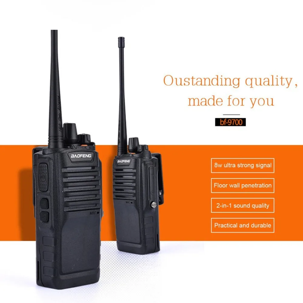 

1set BaoFeng-9700 Waterproof Walkie Talkie Earpiece Professional 5W UHF Radio Transceiver For Outdoor Hunting Camping us Plug