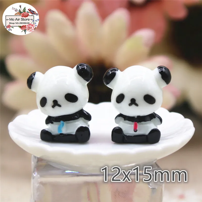 10PCS 3D panda animal Resin Flat back Cabochon Miniature craft Art Supply Decoration Charm Craft | Дом и сад