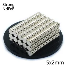 200Pcs 5x2mm Mini N35 Neodymium Magnet Sheet Small Round Super Strong Powerful Magnetic Magnets Disc For Craft Gallium Metal