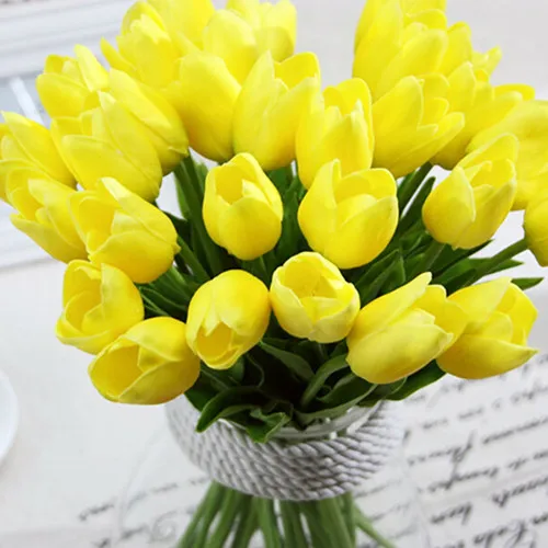 Wholesale Yellow Pu Artificial Tulips For Home Decoration /Artificial