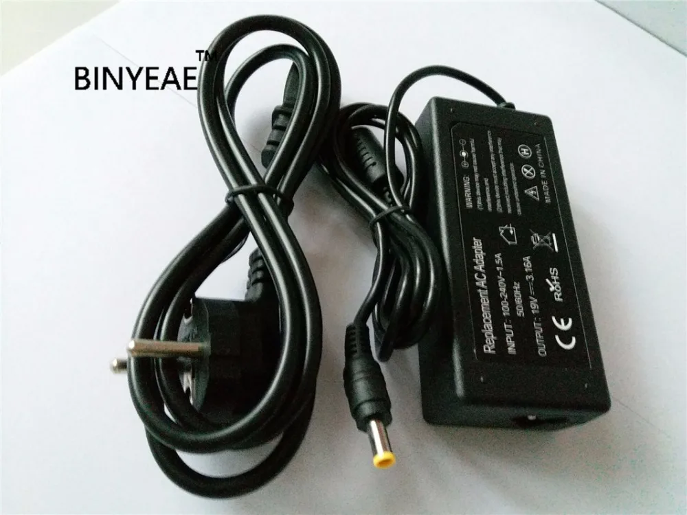 

19v 3.16a AC Power Supply Adapter Charger Cord for Samsung NP-RC510 NP-RC510-S01DE NP-RC510-S07DE NP-RC520-S02DE