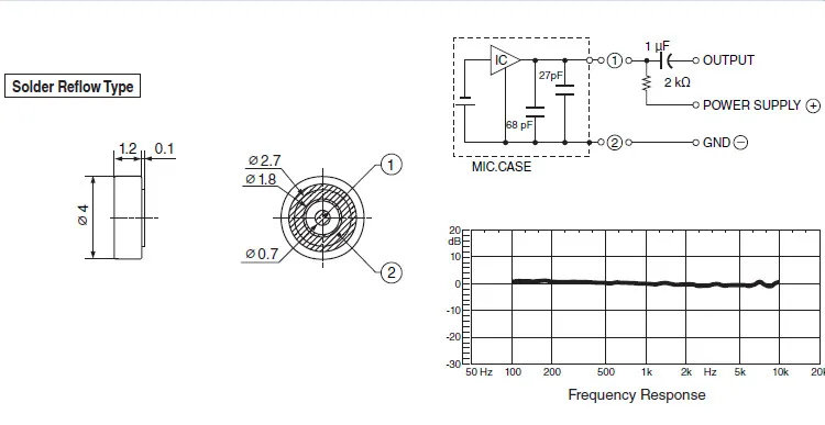 Оригинальный Новый емкостный микрофон 100% KUS0223 015310 electret midhead звукосниматель 4*1 3 мм