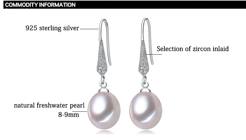 ZHBORUINI 2017 Fashion Pearl Earrings Natural Freshwater Pearl Jewelry Dorp Earring 925 Sterling Silver Jewelry For Women Gift - Image 6