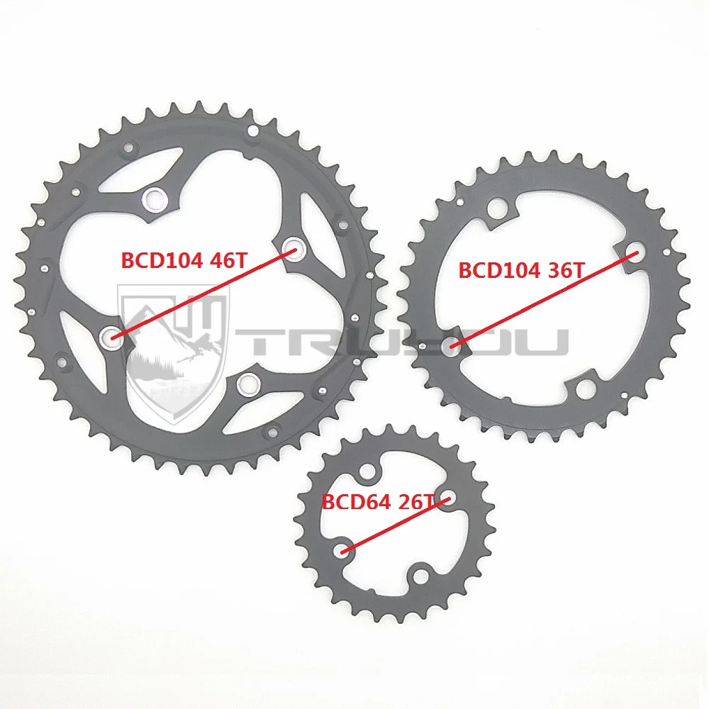 TRUYOU 46 т 36 26 BCD 104-64 MTB Chaingrings Алюминий с цепочкой из сплава колесные велосипедные детали горного велосипеда передняя Звездочка 3*6/7/8 Скорость