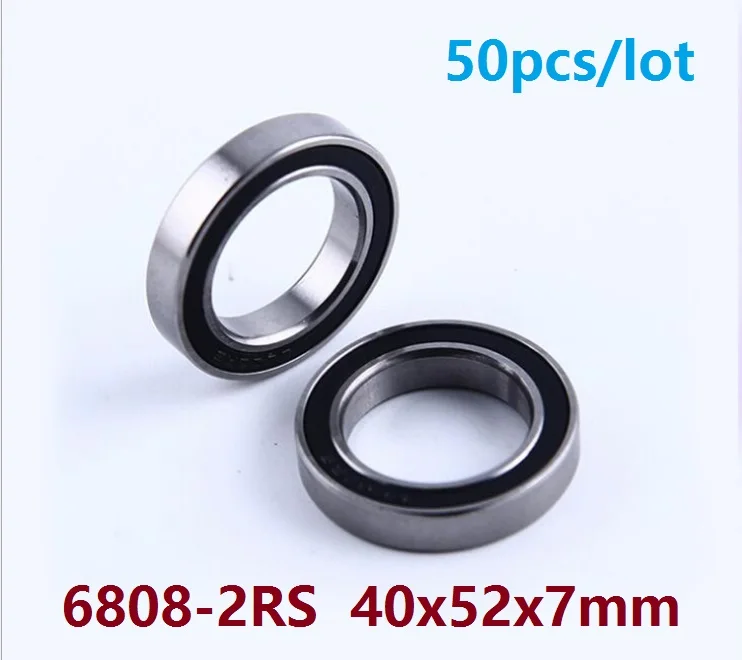 

50pcs/lot 6808-2RS 6808RS 6808 2RS RS ball bearing 40*52*7 mm Deep Groove Ball Bearing 40x52x7