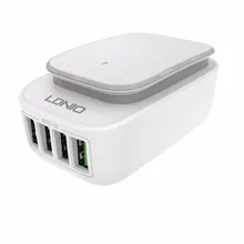 

LDNIO A4405 4-Port USB Wall Charger Adapter with LED Light Adapter 5v 4A Universal Portable Night-light Charge For Smart Mobile