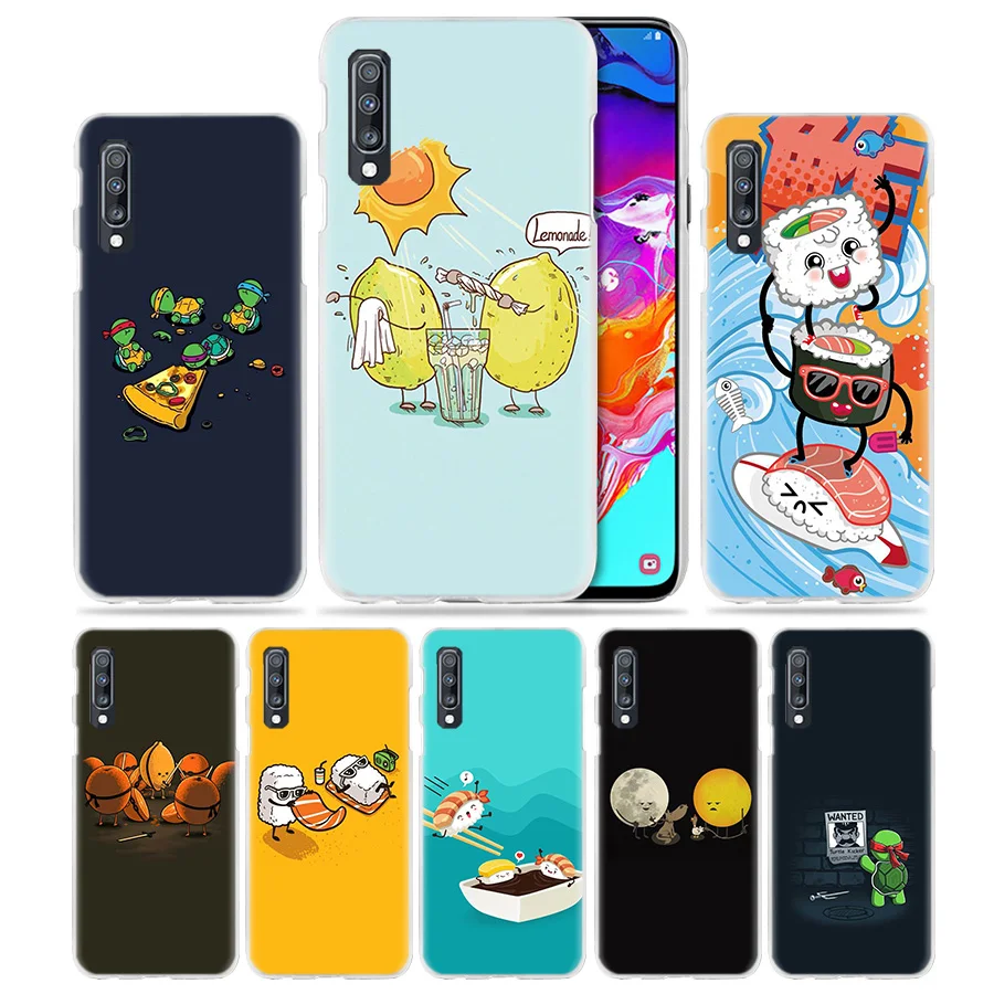 

Tortoise Lemon Sushi Case for Samsung Galaxy A50 A70 A20e A60 A40 A30 A20 A10 A8 A6 Plus A9 A7 2018 Hard PC Phone Coque Cover