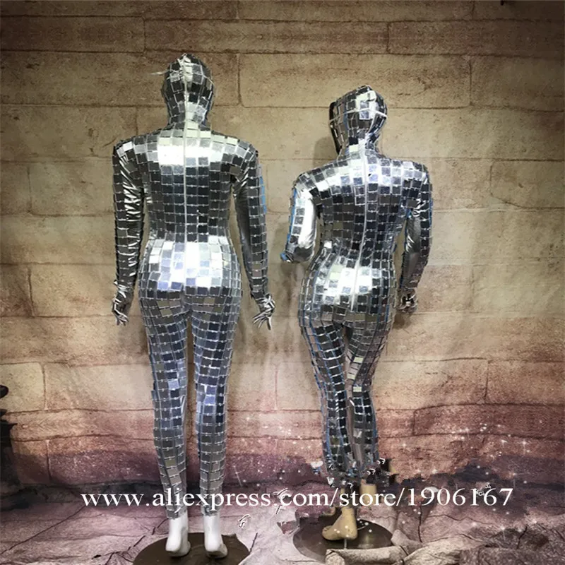  Ballroom dance costumes singer stage show wears mirror clothes dj party bar club performance robot suit women dresses disco4