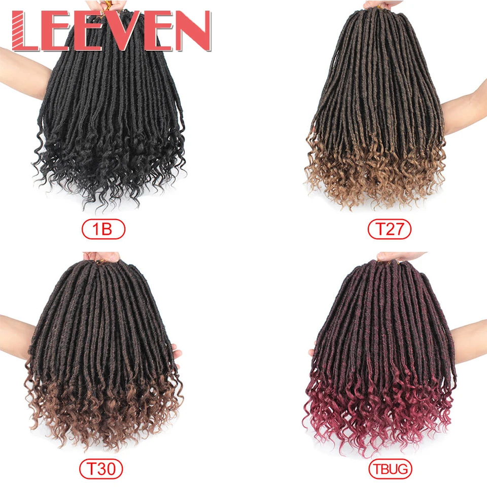 Leeven Goddess Faux Locs Hair With the Curls Crochet Braiding Hair 14 18 Inch Synthetic Crochet Braids Hair Extension