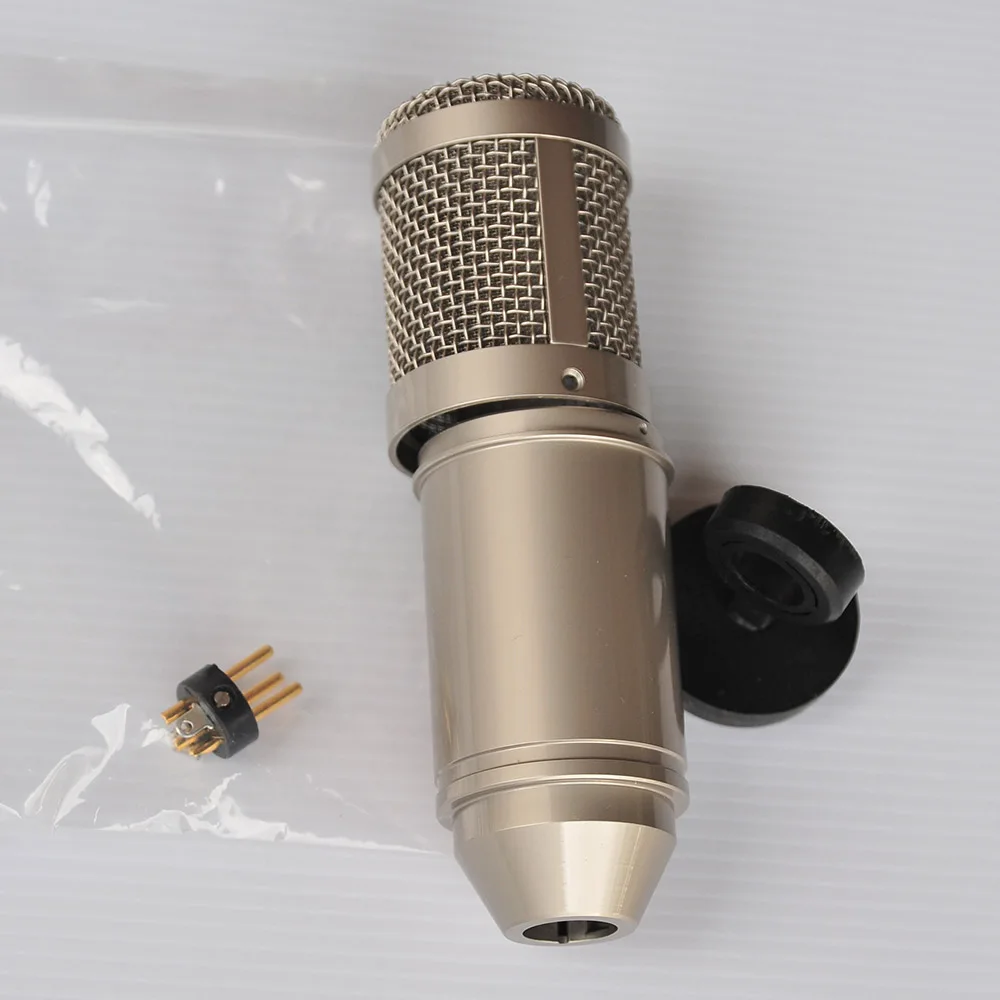 Золотой серый коричневый металлический DIY Корпус Корпуса микрофона чехол для микрофона - Цвет: Серый