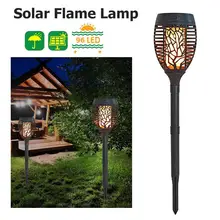 96 LED Solar Flame Lamp Flickering Outdoor IP65 Waterproof 1/2/4pcs Landscape Yard Garden Light Path Lighting Torch Light