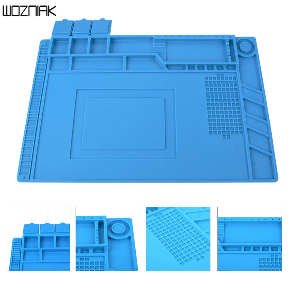 Heat Insulation Silicone Pad Desk Mat Maintenance Platform for BGA Soldering Repair Station with Magnetic Section Tool