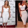 Sexy Kim Kardashian Two piece Knitted White Lace Dresses 1