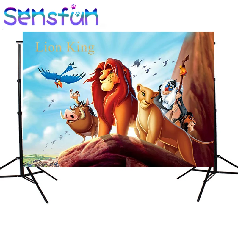 

SXY543 Cartoon Lion King Photography Backdrop For Photo Studio Sky Clouds Boys 1st Birthday Party Backgrounds 220x150cm