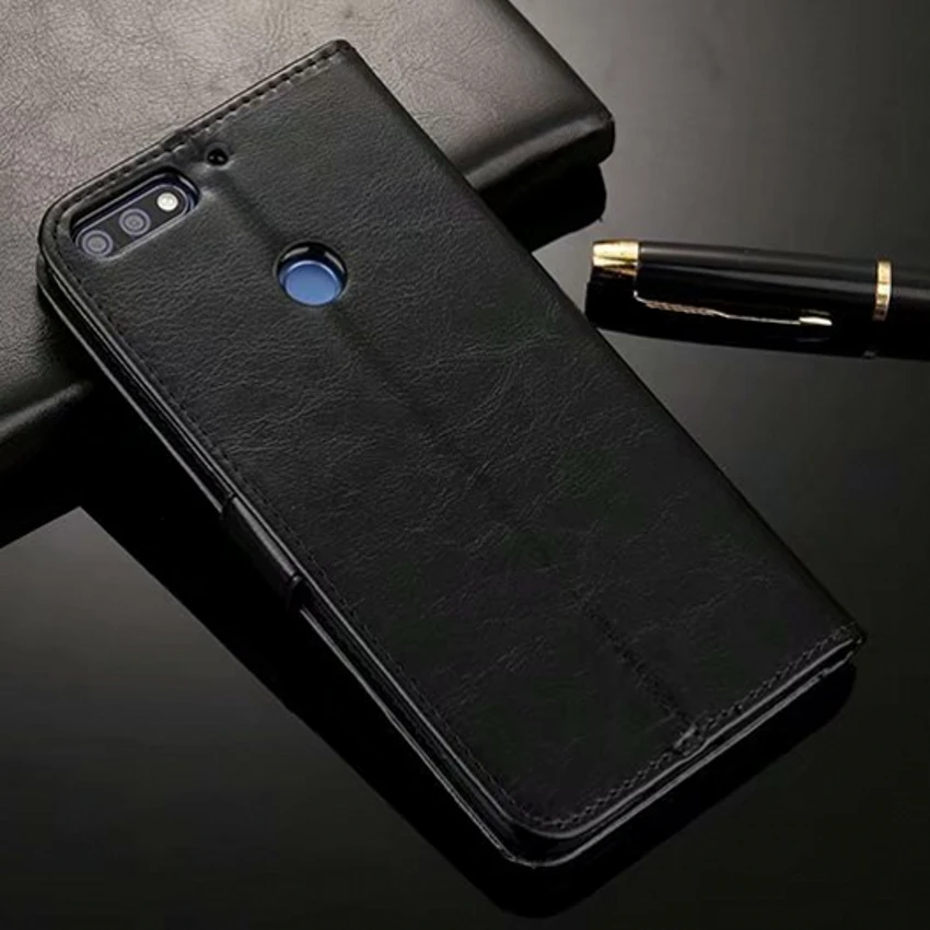 For Huawei Honor 7C 7C Pro Retro Wallet Stand Flip Leather Case For ...