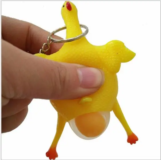 

Funny Baby funny Creative Toy Layer Chicken Trick Toy with Key Chain Funny Tricky Toys Practical Jokes New Year Costume For Baby