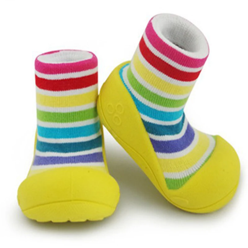 Baby Socks with Rubber Soles Attipas Rainbow Same Design Soft ...