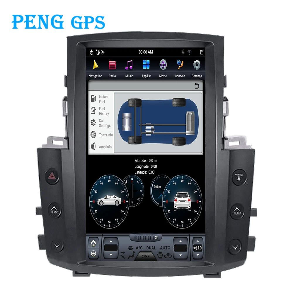 

13.6 "Tesla Style Car Radio Vertical Screen For 2007-2015 Lexu LX570 GPS Navigation Recorder Headunit Multimedia Player 4G + 32G