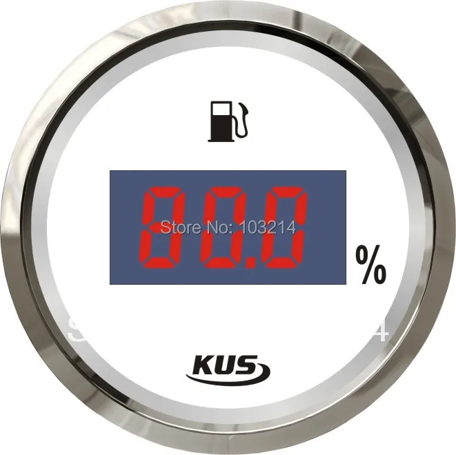 KUS 52mm Digital fuel level gauge fuel level meter 240 33ohm signal for boat car with backlight