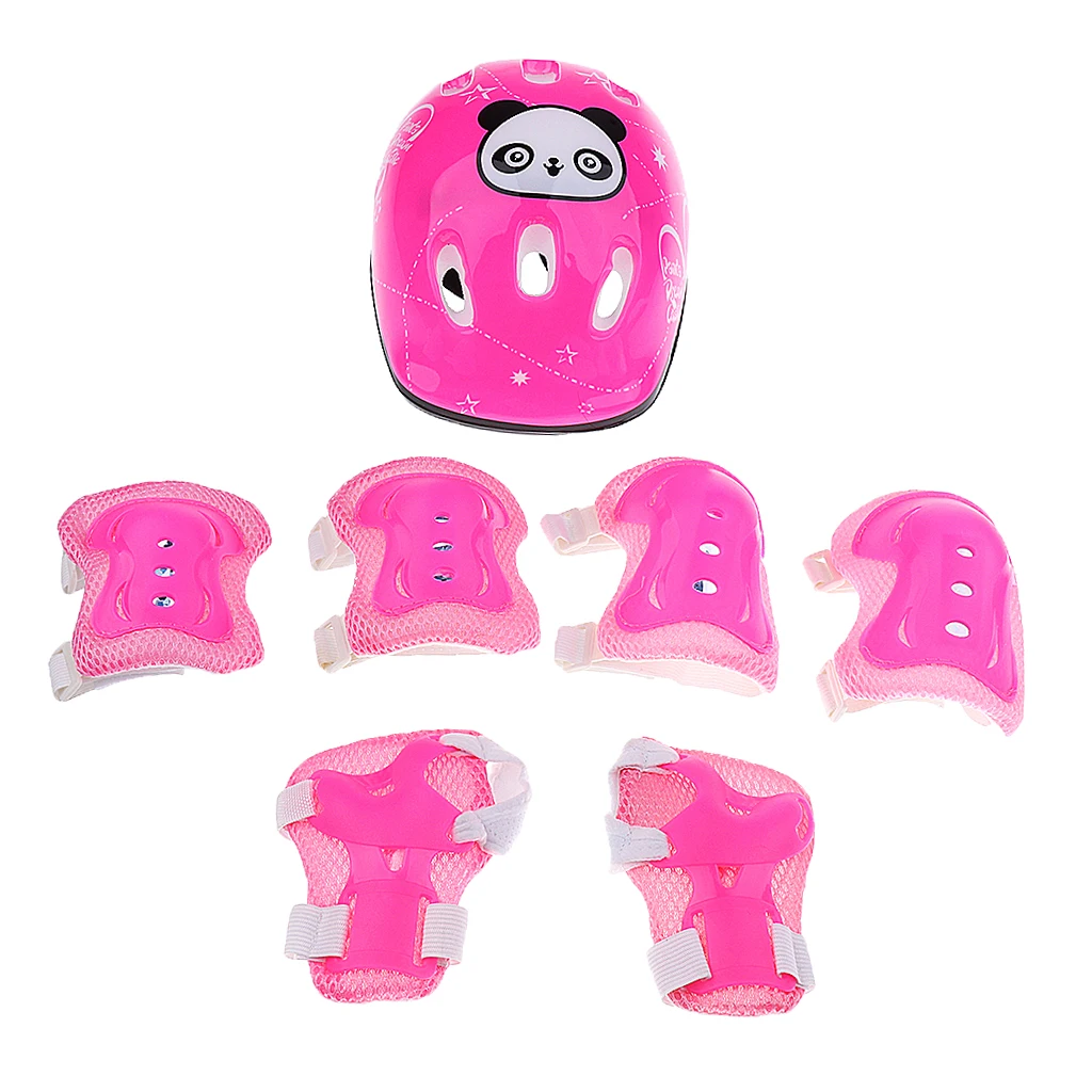 7 Pieces Kids Children Roller Skating Skateboard Bike Helmet Knee Elbow Pad Wrist Guard Safety Protective Sets