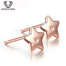 DOUBLE-R Рождество Серьги женский 0.01ct diamond 925 Silver Star Серьги-гвоздики подарок Марка ювелирных изделий CASE04658SA-3
