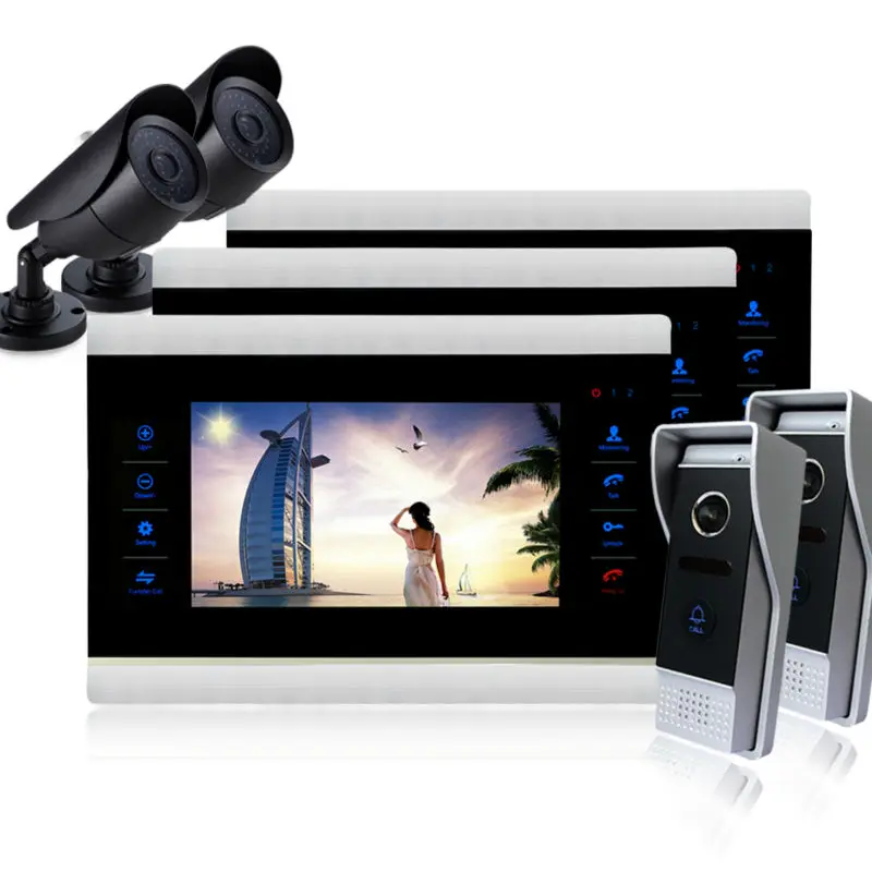 Homefong  10Inch Monitor Video Door Phone Intercom Doorbell Camera Intercom  Video Intercom Door bell Phone System