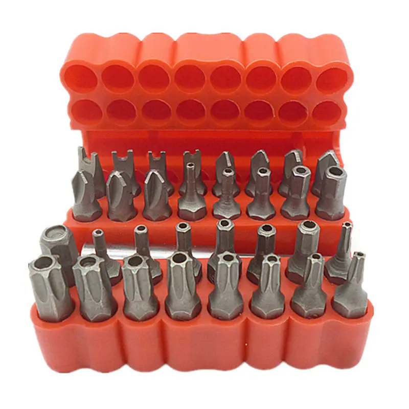 33Pcs Security Tamper Proof Torx Bit Spanner Star Hex Holder Rod