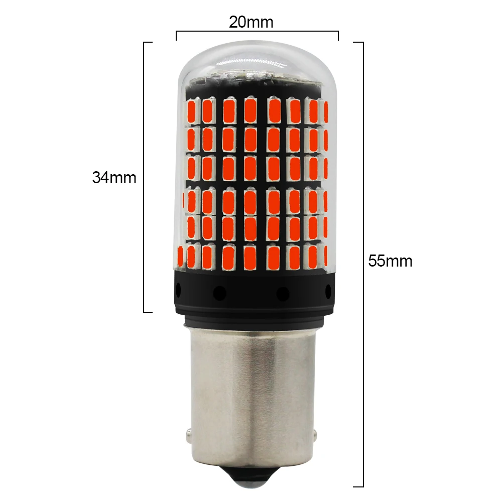 2 шт. Автомобильные светодиодные лампы T20 W21W 3014 144smd 1156 1157 7440|Сигнальная лампа| |