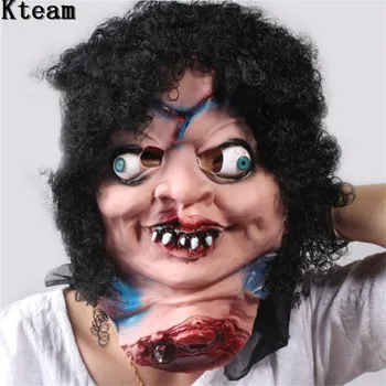 

Scary Zombie Clown Mask Big Mouth Black Hair Cosplay Full Face Horror Masquerade Adult Ghost Party Witch Mask Halloween Props