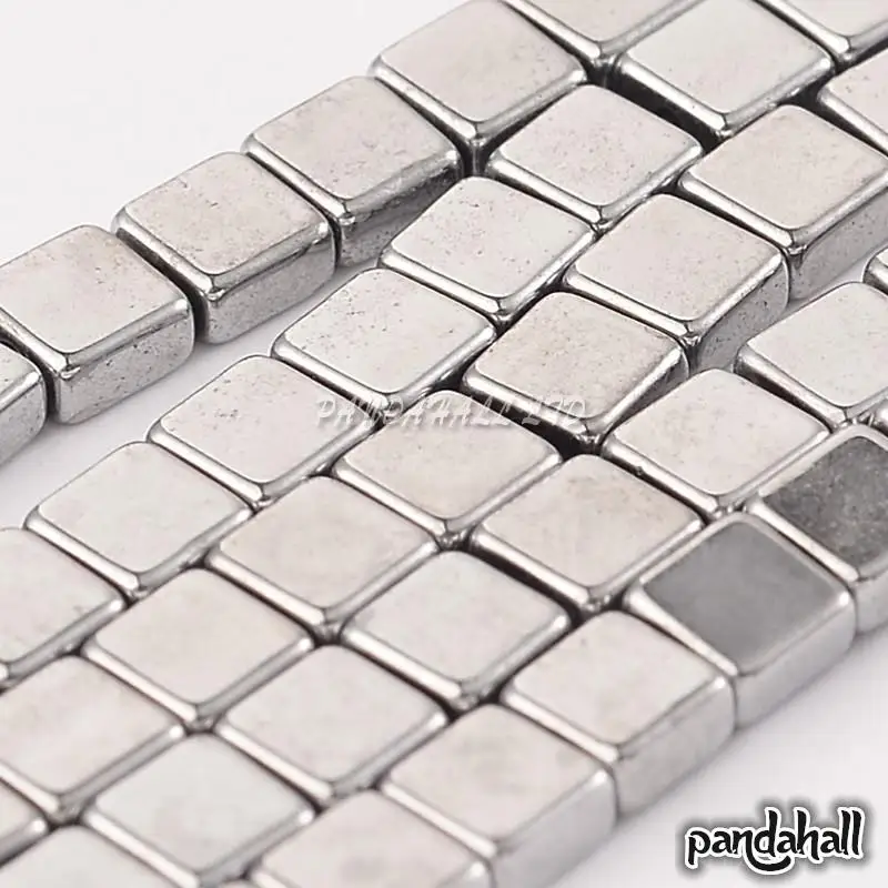 

Electroplate Non-Magnetic Hematite Square Bead Strands 4x4x2mm, Hole: 1mm; about 100pcs/strand, 15.74