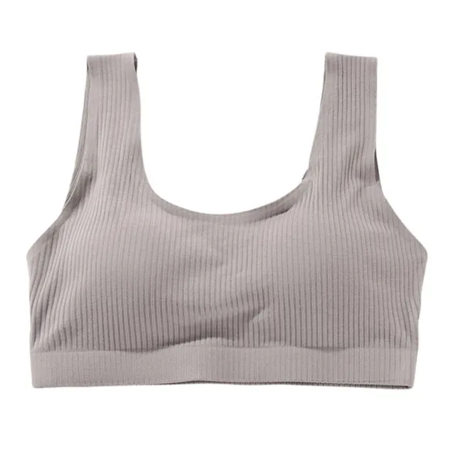 Rib Fabric Bras for Women 92 Cotton Comfy Elastic Solid Color Padded
