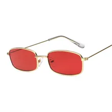 Красные, розовые линзы, солнцезащитные очки для мужчин, маленькая оправа, оттенки, очки для женщин, ретро металл, солнцезащитные очки