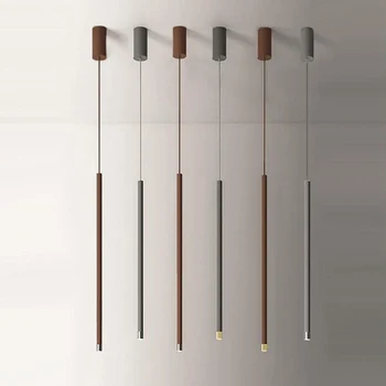 

led Pendant Lamp Long Tube light Kitchen Island Dining Room Shop Bar Counter Decoration Cylinder Pipe Hanging Light Kitchen Lamp