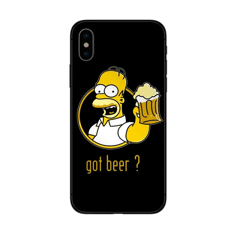 GYKZ смешной Homer J. Simpson Черный силиконовый чехол для телефона для iPhone 7 11 Pro XS MAX XR X 8 6 6s Plus 5 мультяшная Мягкая матовая задняя крышка