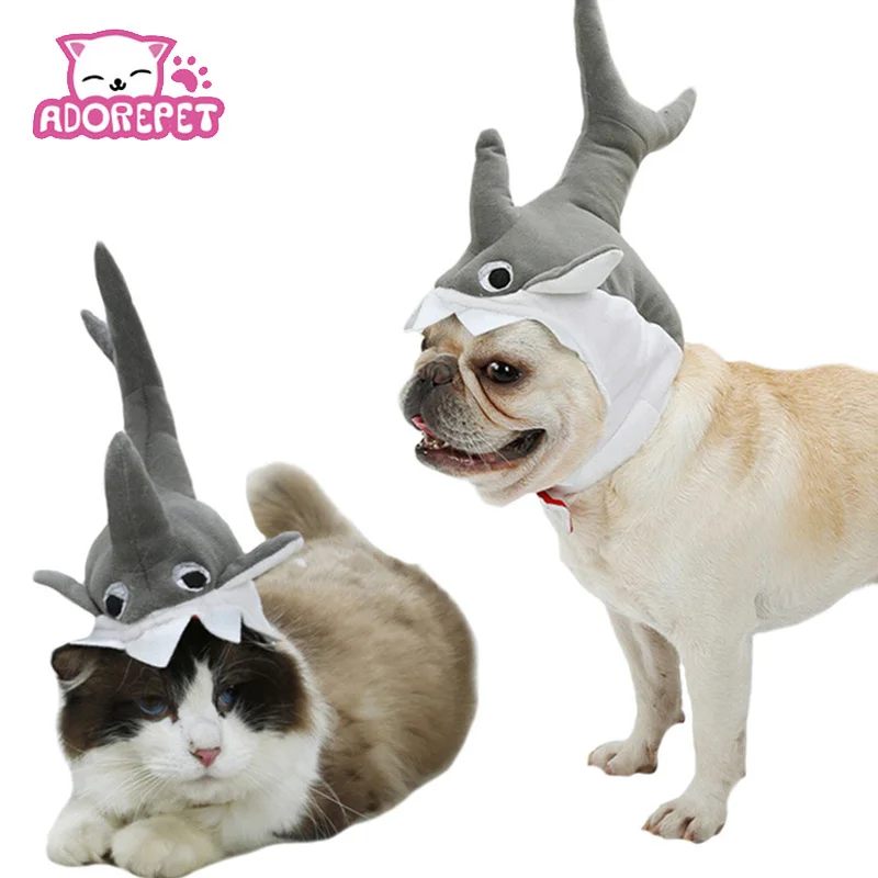 

3D Halloween Dog Pet Cat Shark Party Costume Outfits For Small Medium Dog Winter Warm Fleece Dog Hat For Chihuahua Funny Cap