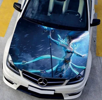 

Car Engine Hood Sticker Head Cool LOL Game Styling Decal Decor Carbon Vinyl Cover Waterproof CHD279