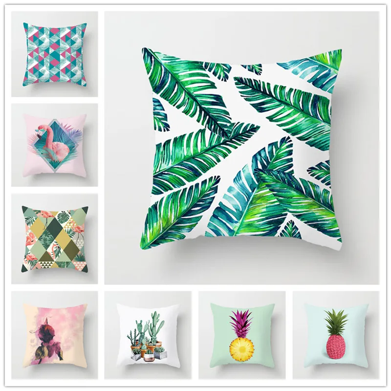 Houspace Polyester Peach Skin Tropical Animals and Plants For Home Pillow Decor Sofa Car Decorative Gift Chair Seat Case | Дом и сад