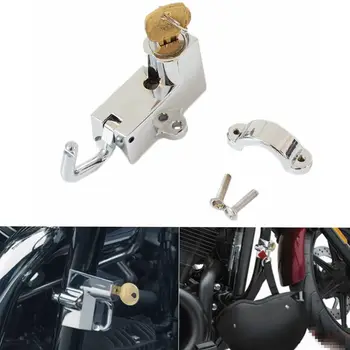

Universal Chrome Motorcycle Motorbike Helmet Lock Anti-theft Security & 2 Keys Locking Set For 7/8'' 22mm Tube Harley Honda