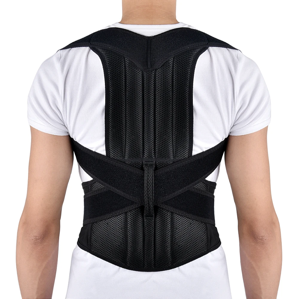 Adjustable Adult Back Brace Support Posture Corrector Therapy Shoulder Lumbar Spine Clavicle