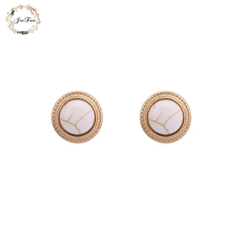 

United States women Vintage Clip Earrings jewelry minimalist restoring ancient ways round natural earrings earrings geometry