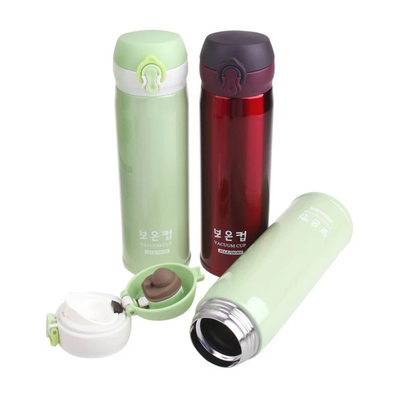Flip Top Lid Vacuum Flasks Cup 500ml Anti scald outlet 304 Stainless